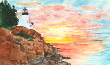 at one childrens book lighthouse sunrise