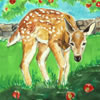 at one children's book fawns at apple tree