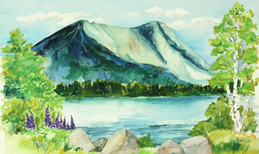 at one childrens book Mountain merges with sky