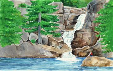 at one childrens book waterfall